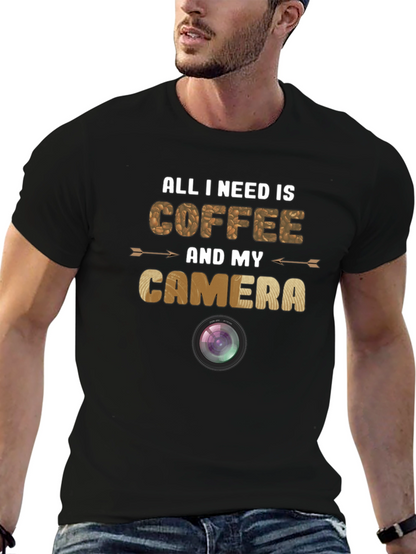 Coffee and Camera Graphic T-Shirt