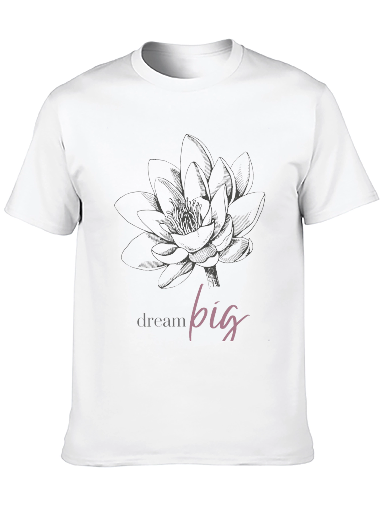 Dream Big Lotus Graphic Tee - Black Unisex T-Shirt