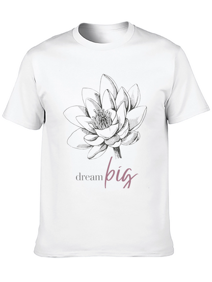 Dream Big Lotus Graphic Tee - Black Unisex T-Shirt