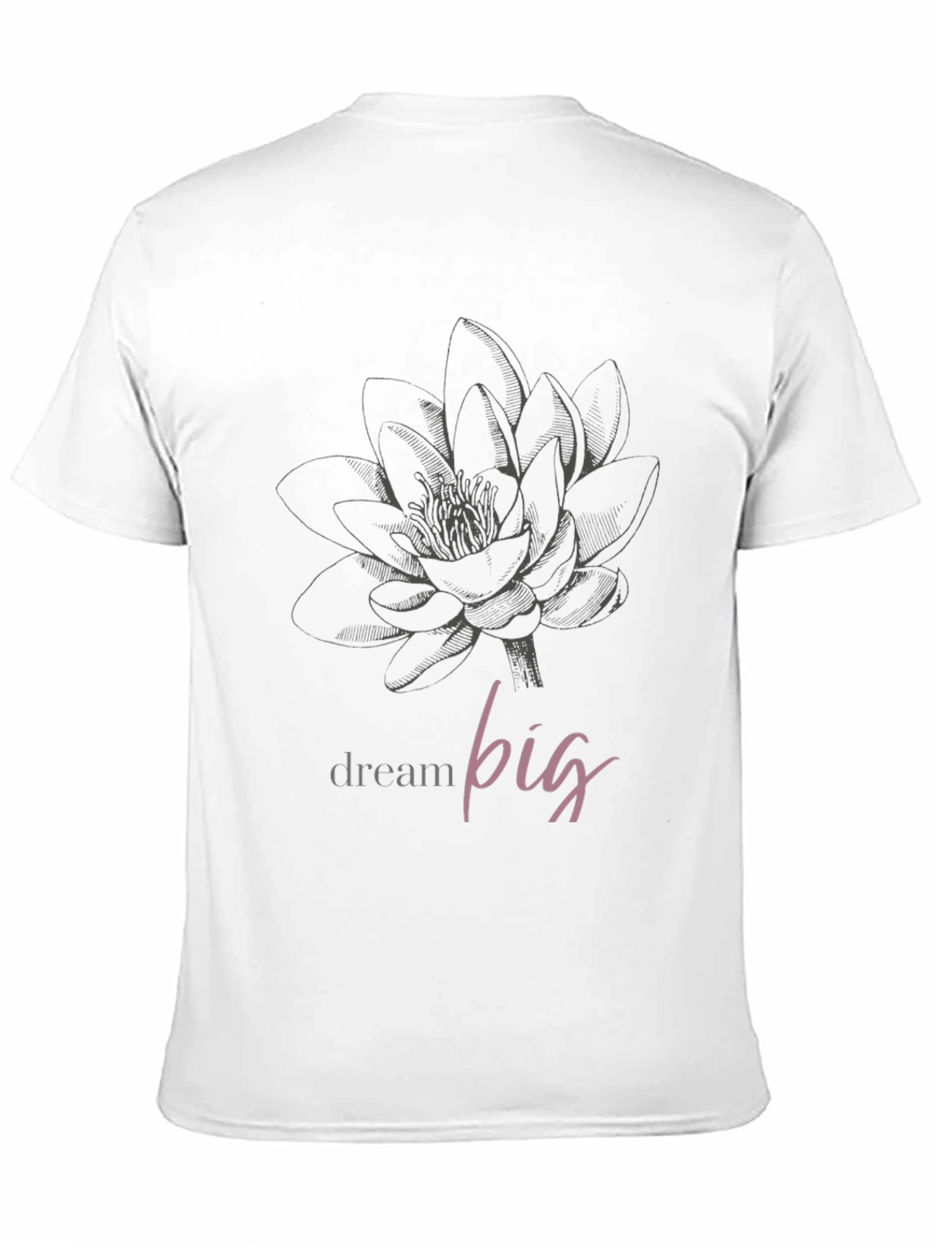 Dream Big Lotus Graphic Tee - Black Unisex T-Shirt