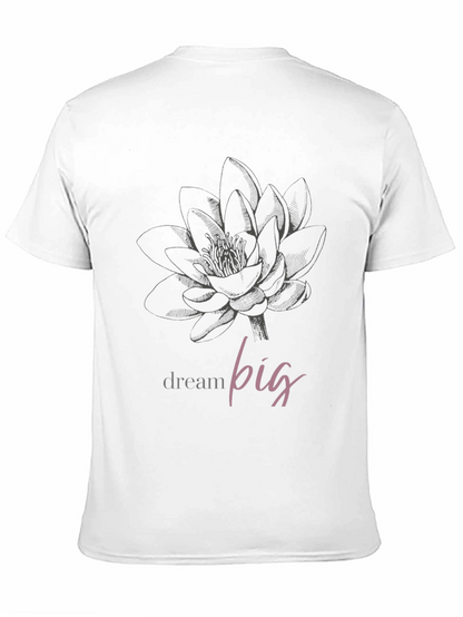 Dream Big Lotus Graphic Tee - Black Unisex T-Shirt