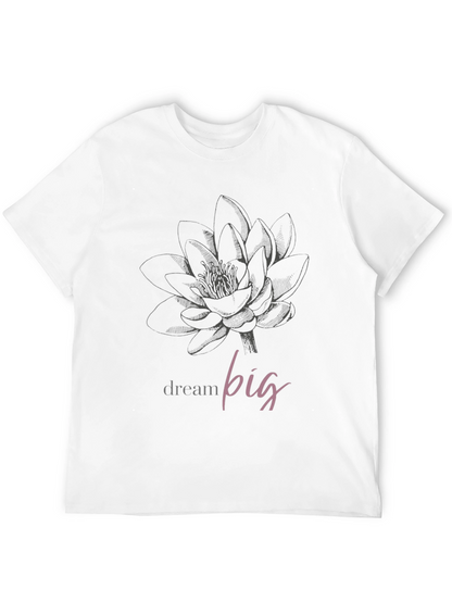 Dream Big Lotus Graphic Tee - Black Unisex T-Shirt