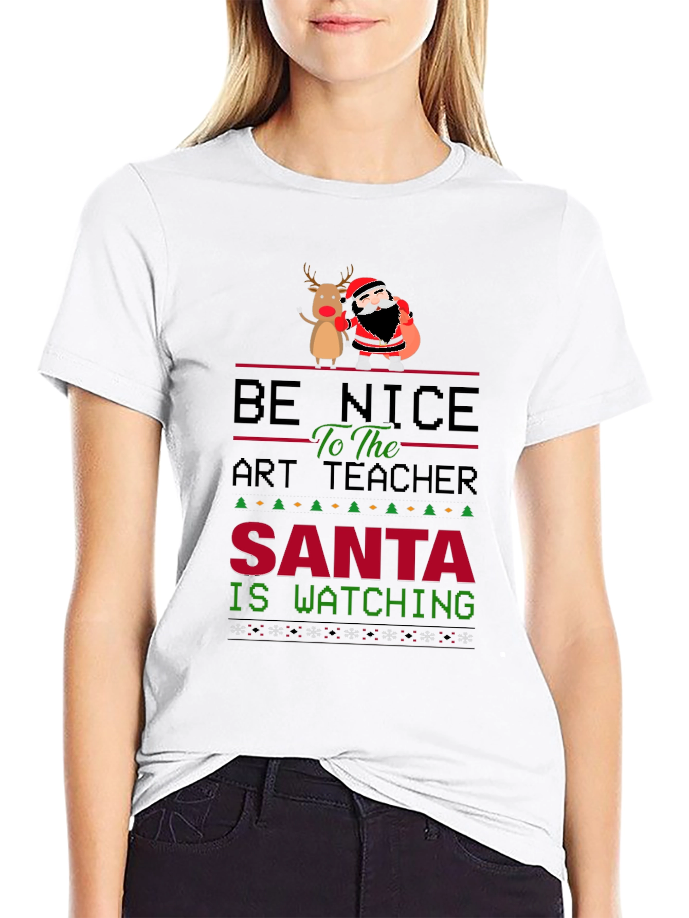Be Nice to the Art Teacher Christmas Graphic Tee