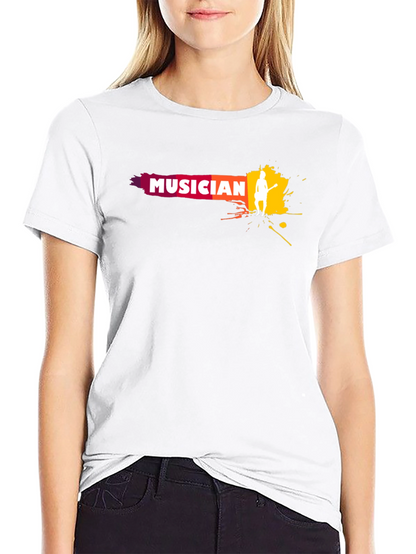 Musician Graphic Print Crew Neck T-Shirt