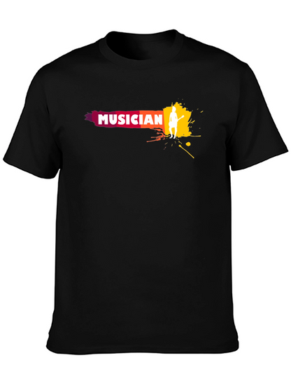 Musician Graphic Print Crew Neck T-Shirt