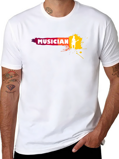 Musician Graphic Print Crew Neck T-Shirt