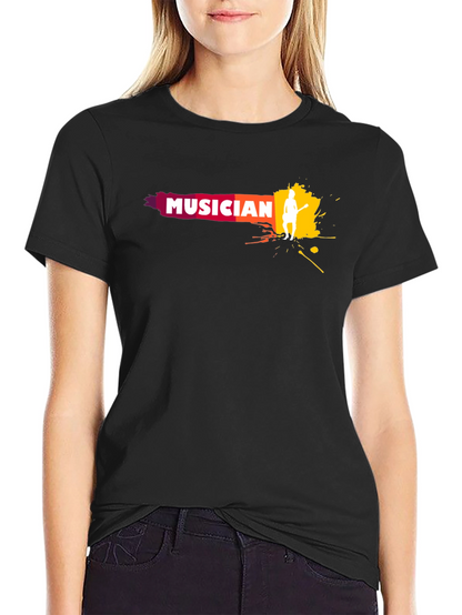 Musician Graphic Print Crew Neck T-Shirt
