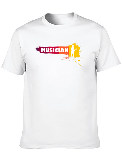 Musician Graphic Print Crew Neck T-Shirt