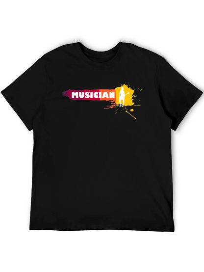 Musician Graphic Print Crew Neck T-Shirt