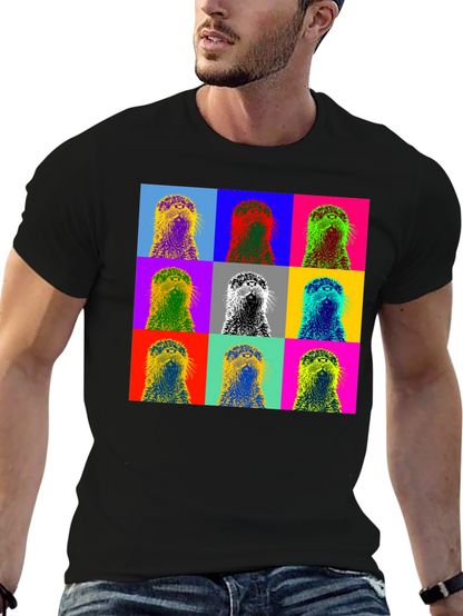 Pop Art Otter Graphic T-Shirt - Novelty Design
