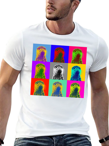 Pop Art Otter Graphic T-Shirt - Novelty Design