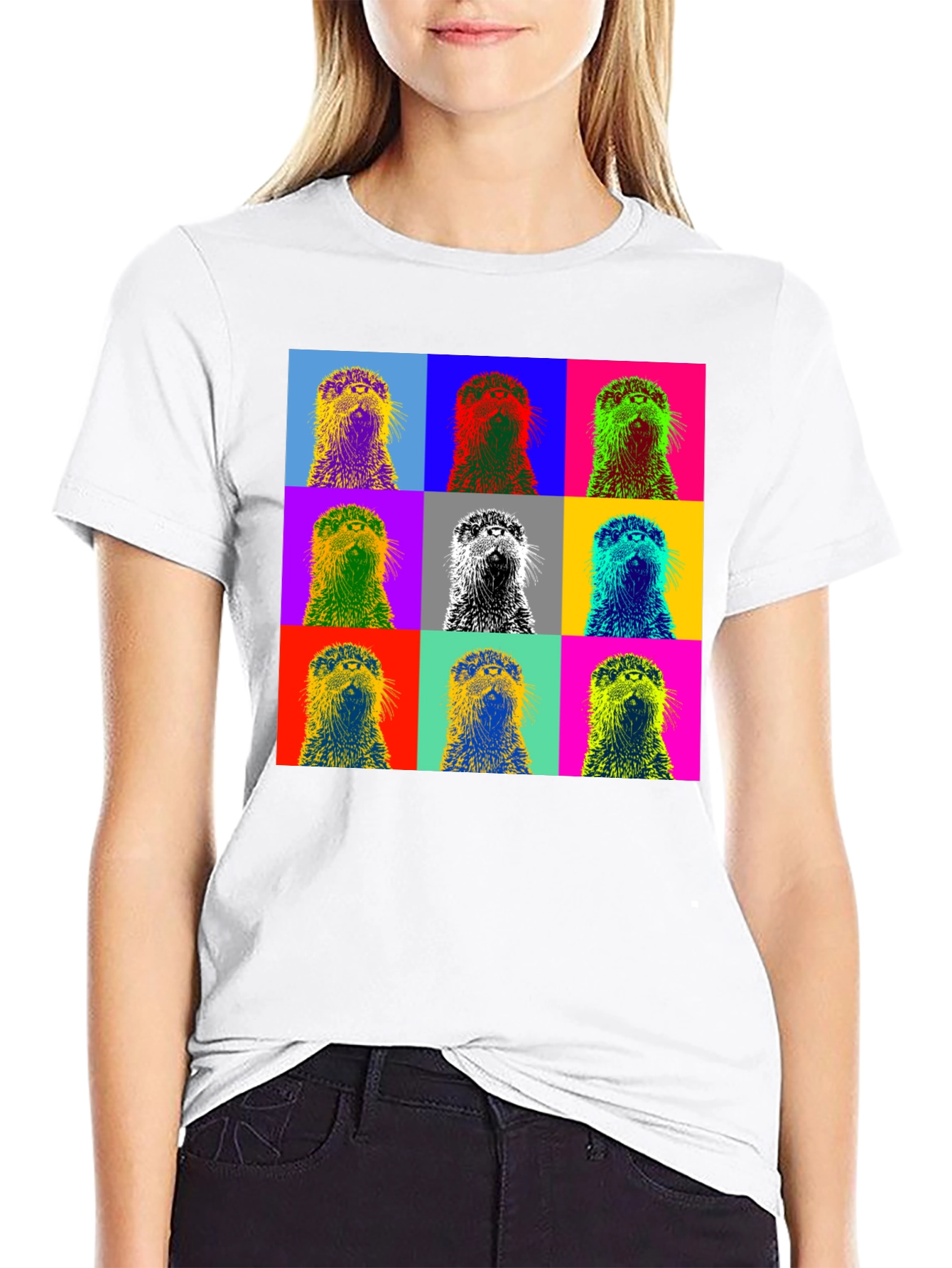 Pop Art Otter Graphic T-Shirt - Novelty Design