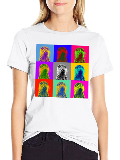 Pop Art Otter Graphic T-Shirt - Novelty Design