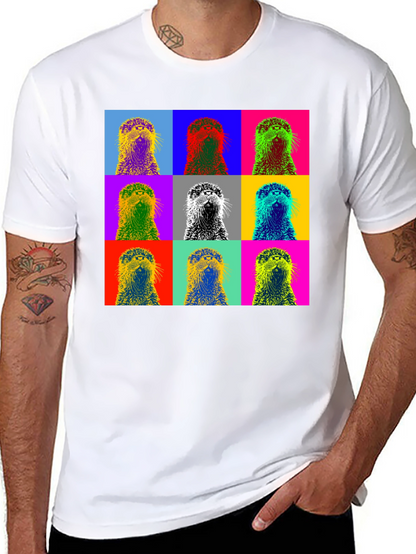 Pop Art Otter Graphic T-Shirt - Novelty Design