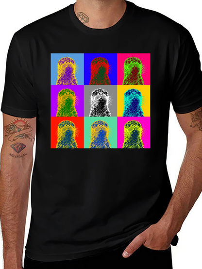 Pop Art Otter Graphic T-Shirt - Novelty Design