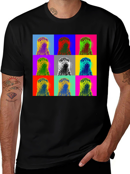 Pop Art Otter Graphic T-Shirt - Novelty Design