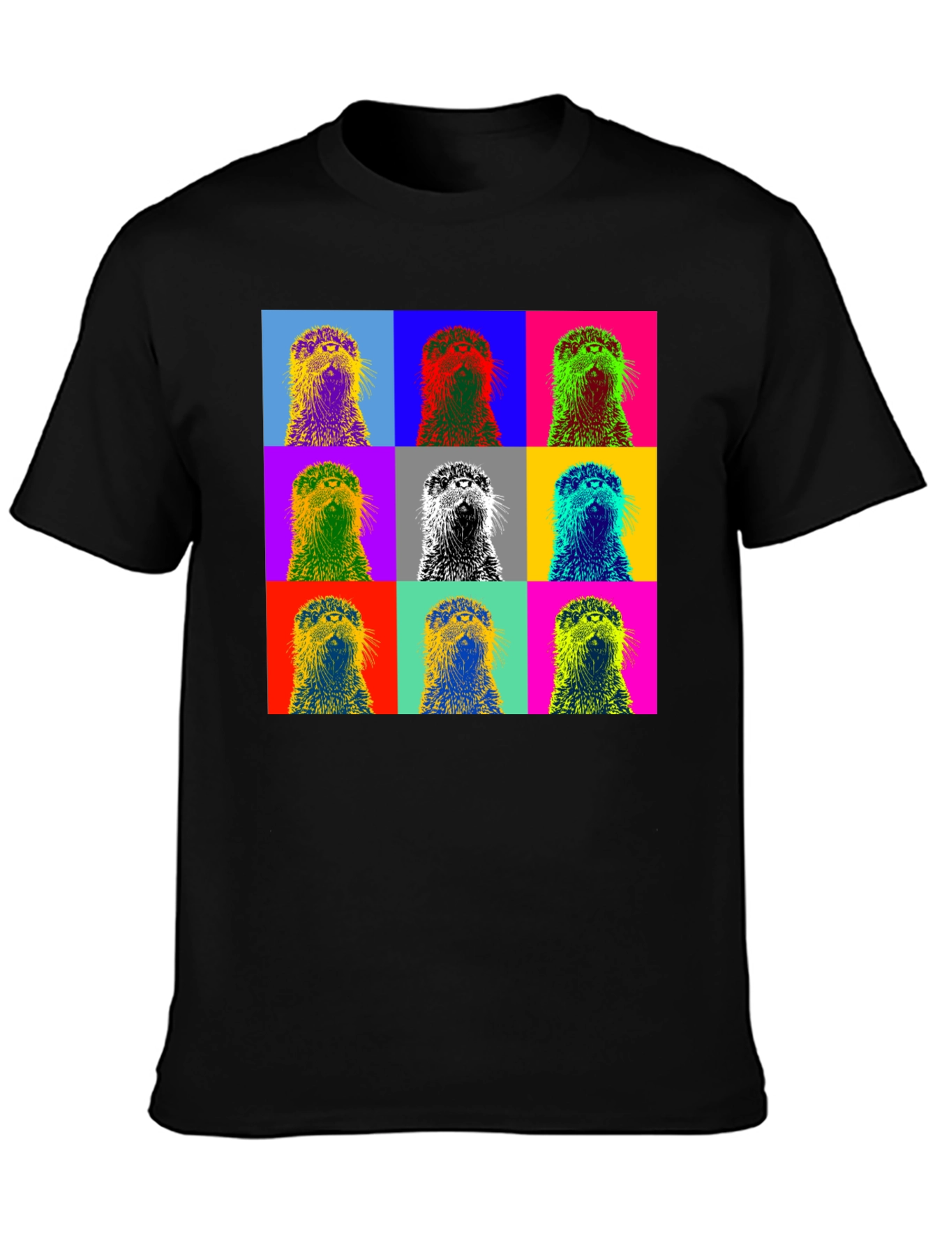 Pop Art Otter Graphic T-Shirt - Novelty Design