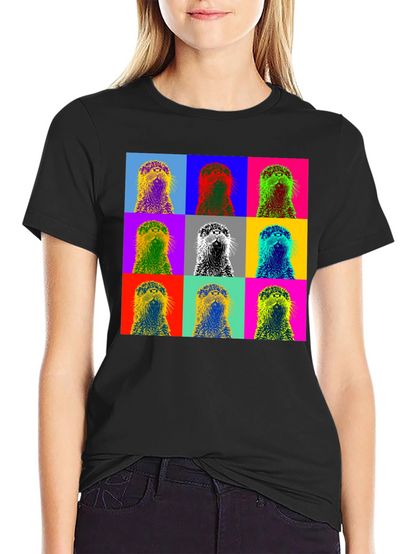 Pop Art Otter Graphic T-Shirt - Novelty Design