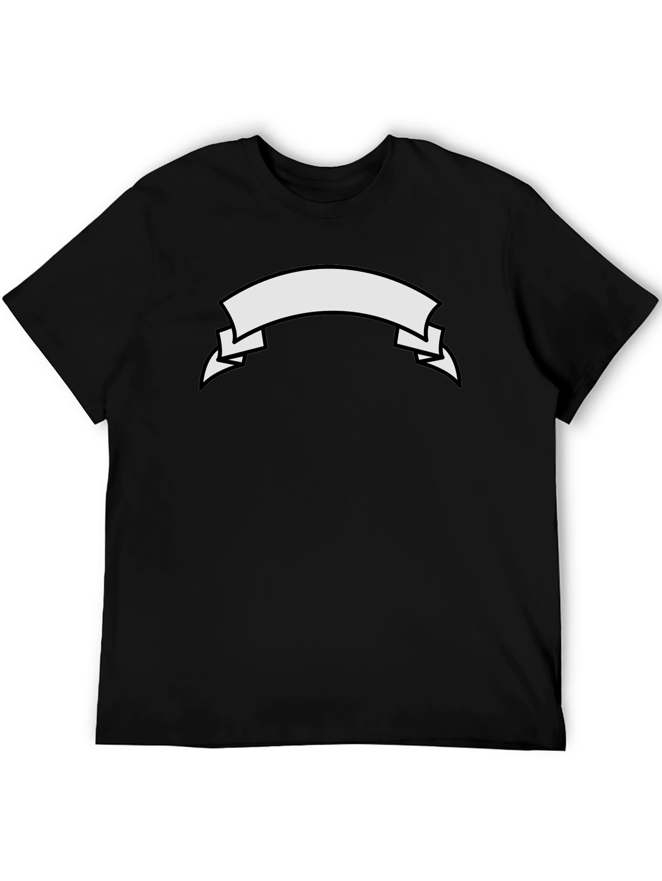 Classic Black Tee with Customizable Banner Design