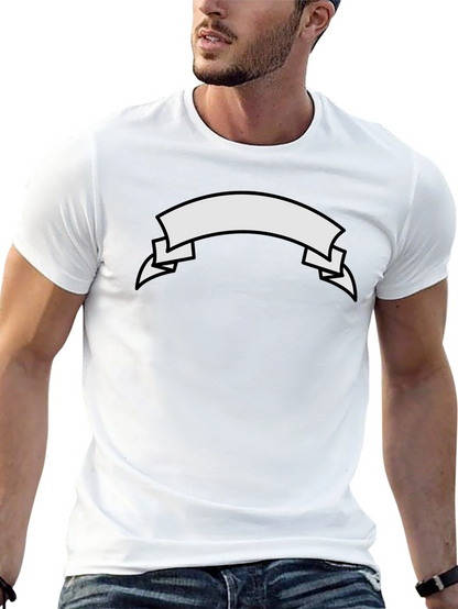 Classic Black Tee with Customizable Banner Design