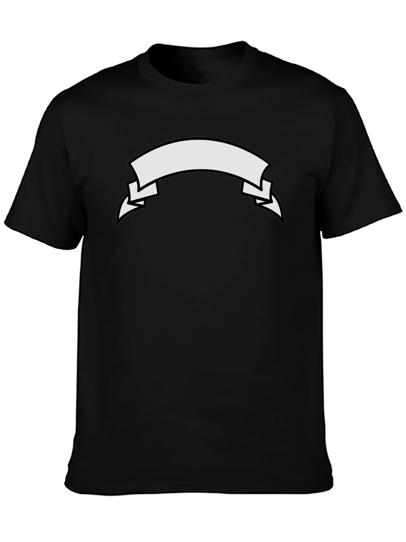 Classic Black Tee with Customizable Banner Design