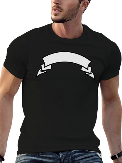 Classic Black Tee with Customizable Banner Design
