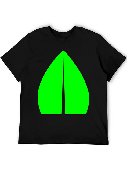 Geometric Green Graphic Black Tee