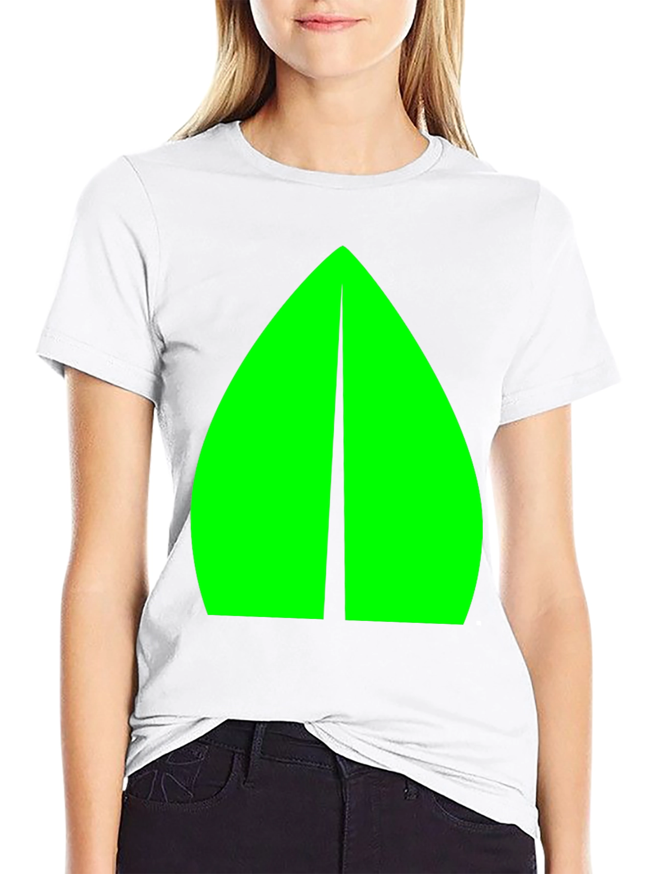 Geometric Green Graphic Black Tee