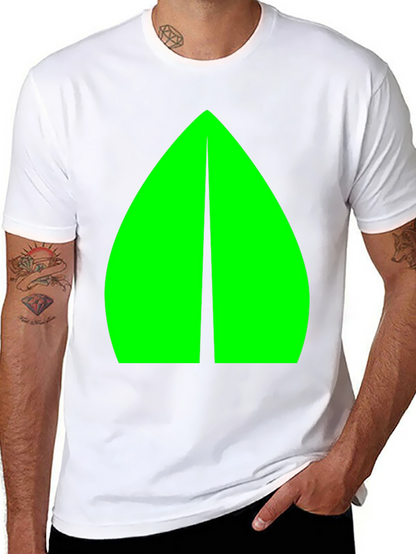 Geometric Green Graphic Black Tee