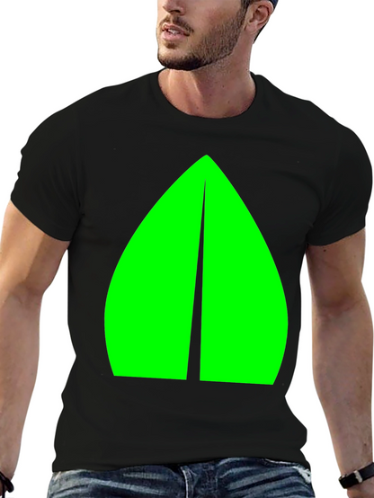 Geometric Green Graphic Black Tee