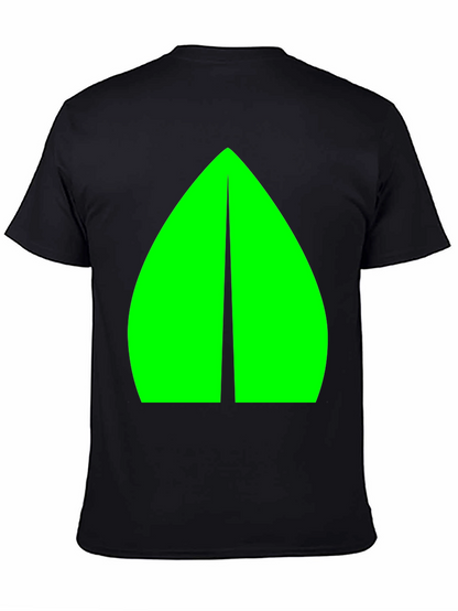 Geometric Green Graphic Black Tee