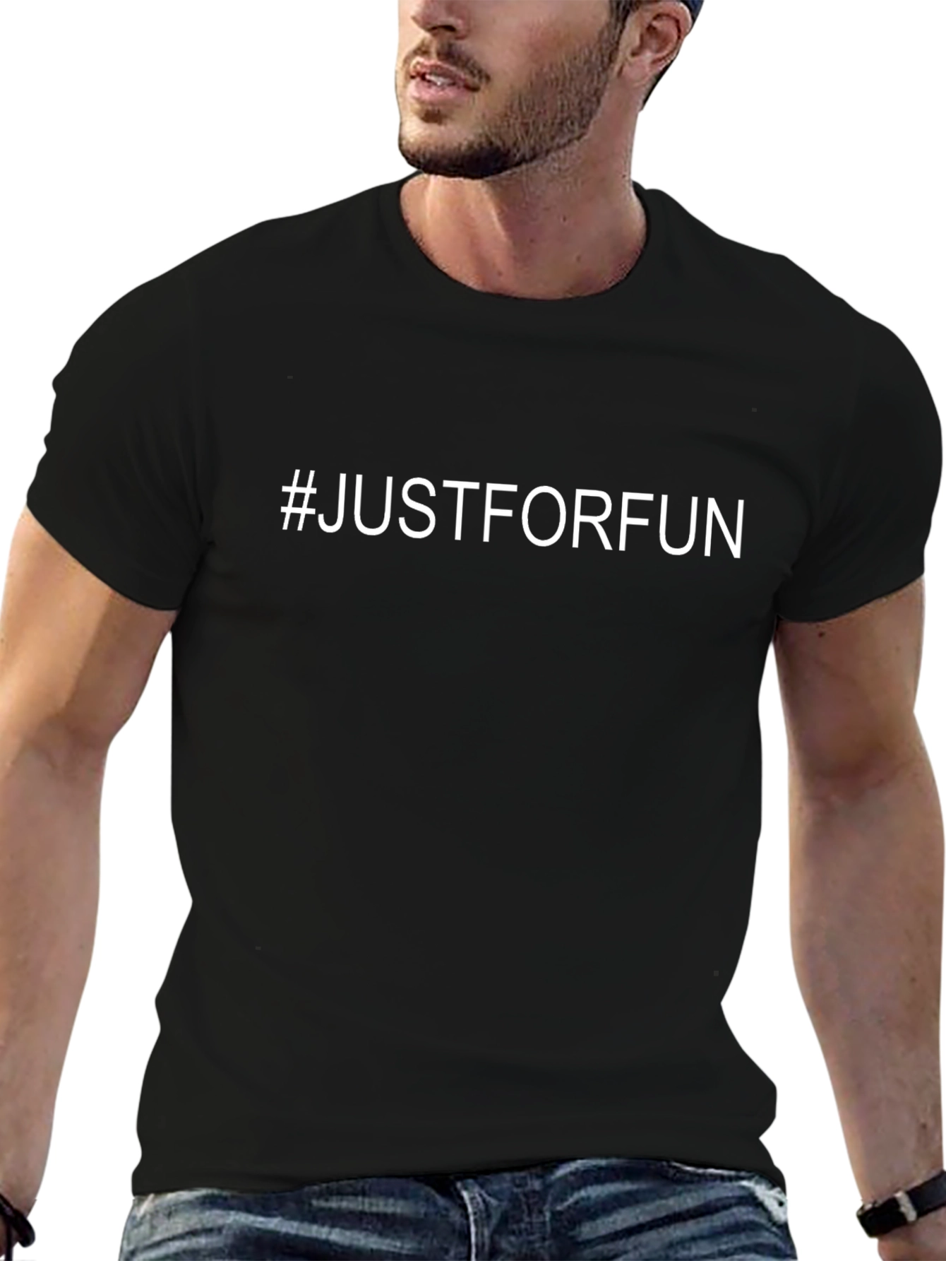 #JustForFun Black T-Shirt - Casual & Comfortable