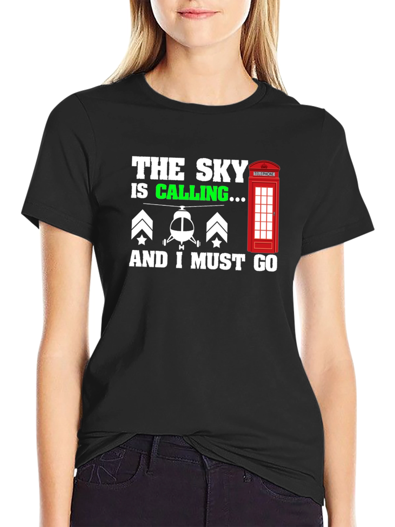 The Sky is Calling T-Shirt: Helicopter Pilot Tee