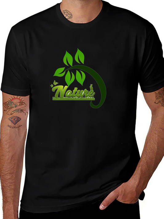 Nature Graphic Black T-Shirt - Eco Friendly Design