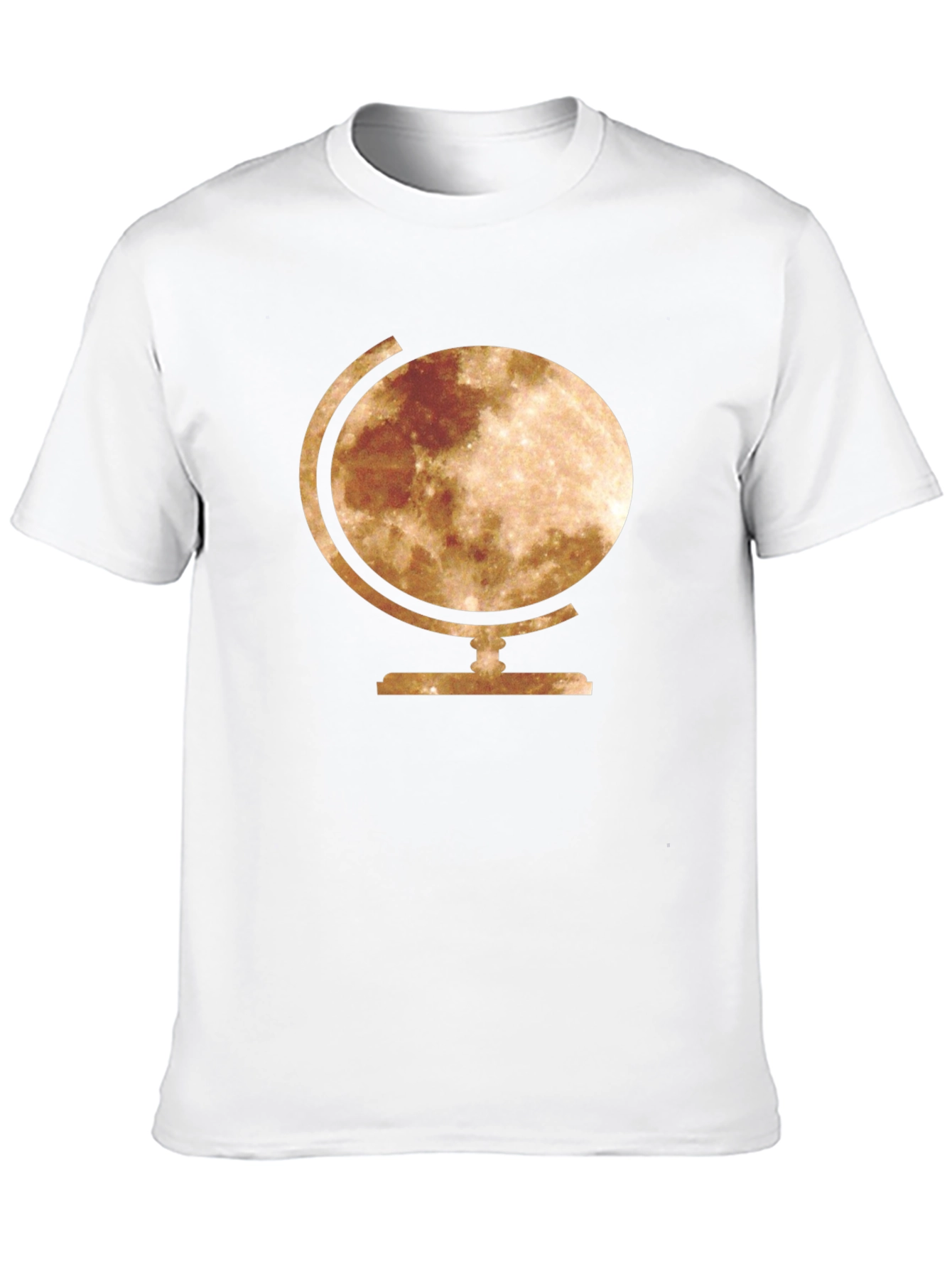 Moon Globe Graphic Tee - Stylish Space T-Shirt