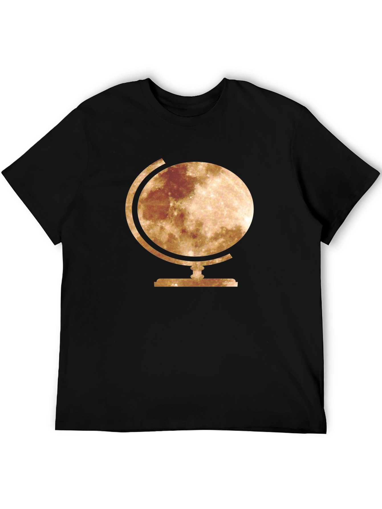Moon Globe Graphic Tee - Stylish Space T-Shirt