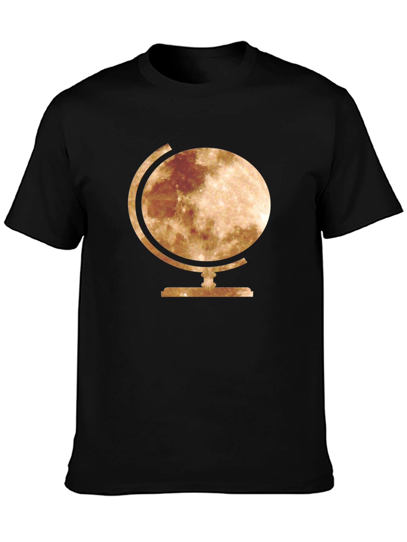 Moon Globe Graphic Tee - Stylish Space T-Shirt