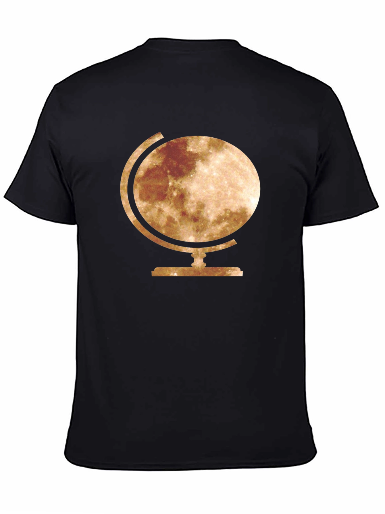 Moon Globe Graphic Tee - Stylish Space T-Shirt
