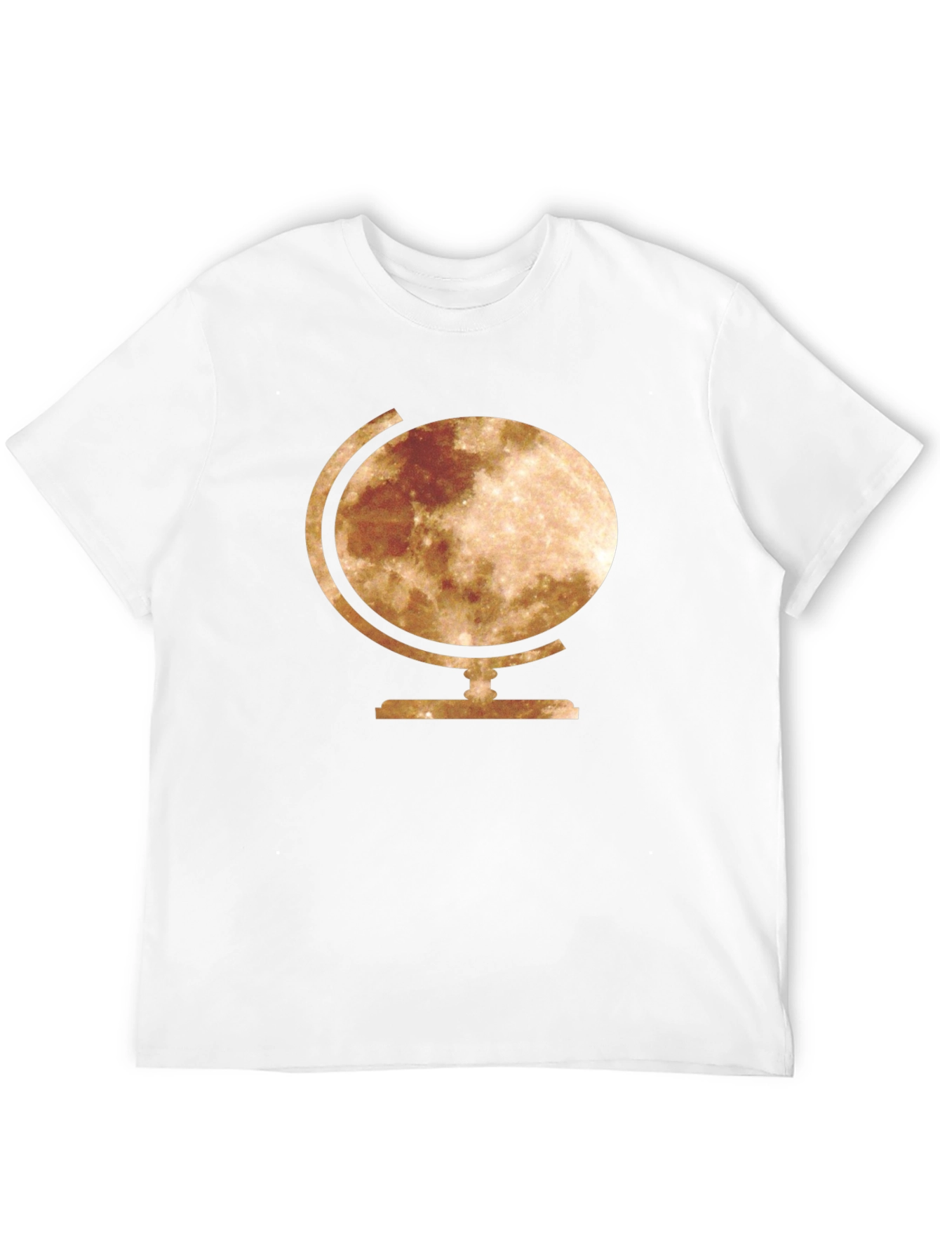Moon Globe Graphic Tee - Stylish Space T-Shirt
