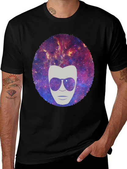Galaxy Afro Man Graphic Tee - Cool & Unique!