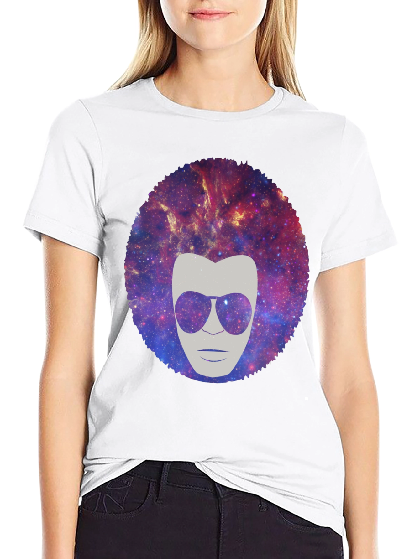 Galaxy Afro Man Graphic Tee - Cool & Unique!