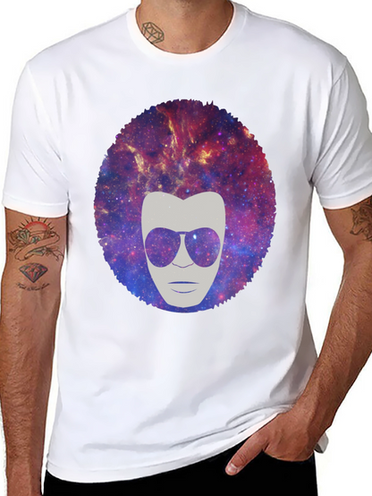 Galaxy Afro Man Graphic Tee - Cool & Unique!