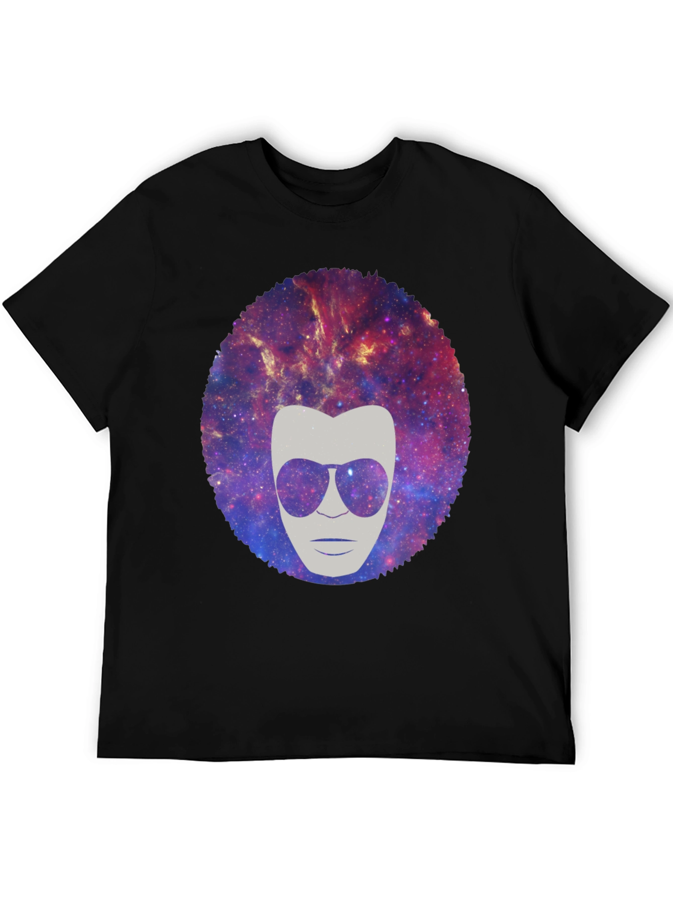 Galaxy Afro Man Graphic Tee - Cool & Unique!