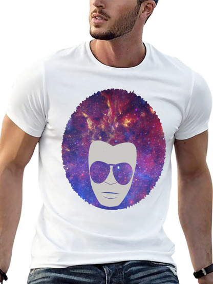Galaxy Afro Man Graphic Tee - Cool & Unique!