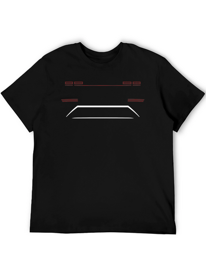 Retro Car Graphic Tee - Black Cotton Blend
