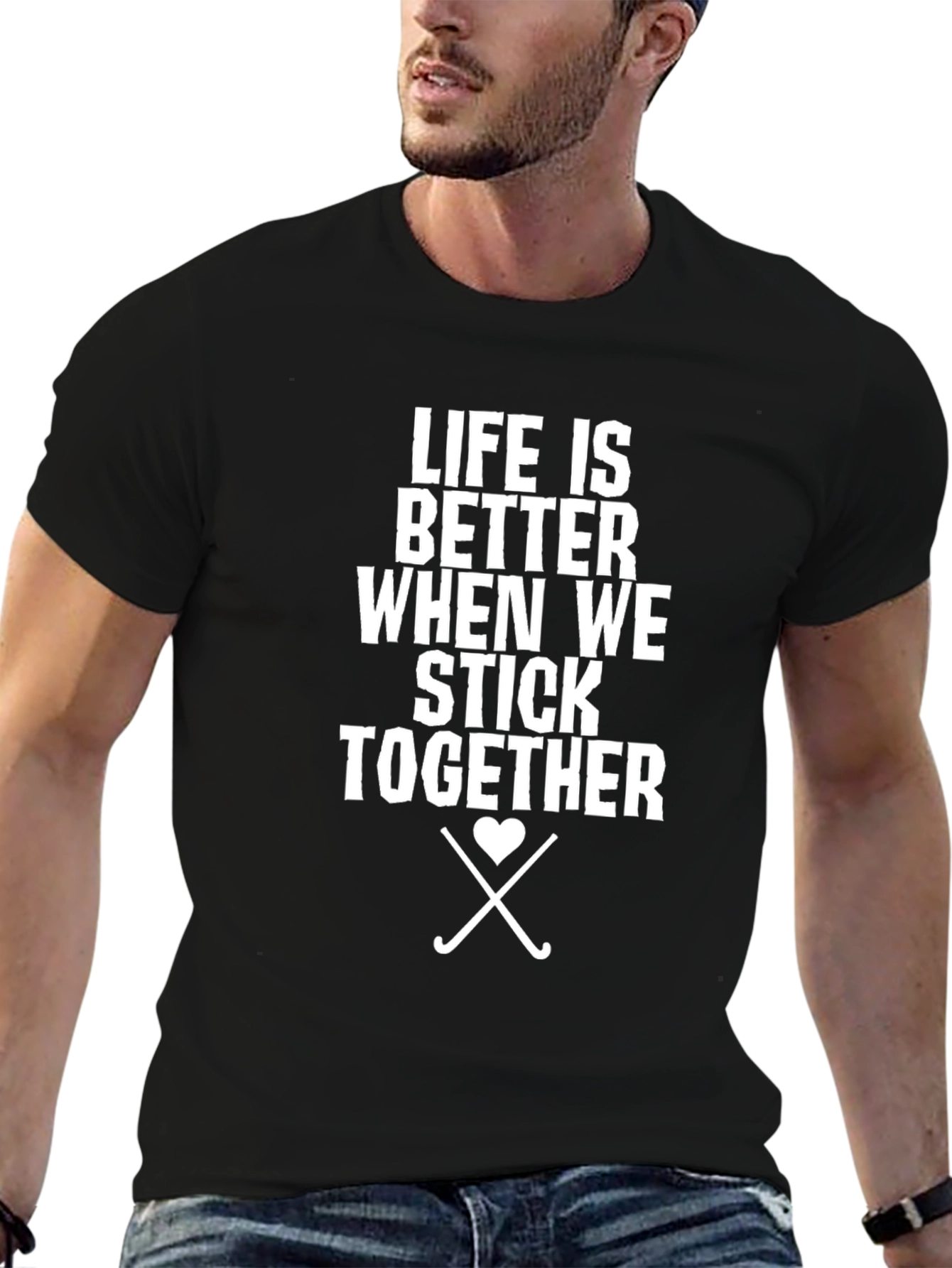 Life Is Better When We Stick Together Black Tee