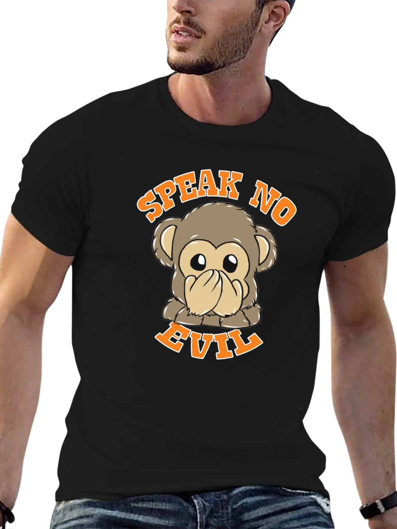 Speak No Evil Monkey Graphic T-Shirt