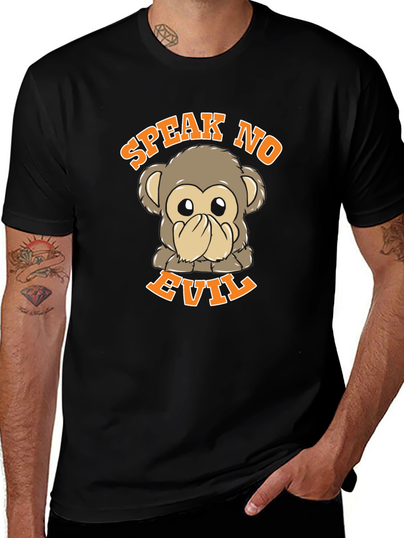 Speak No Evil Monkey Graphic T-Shirt