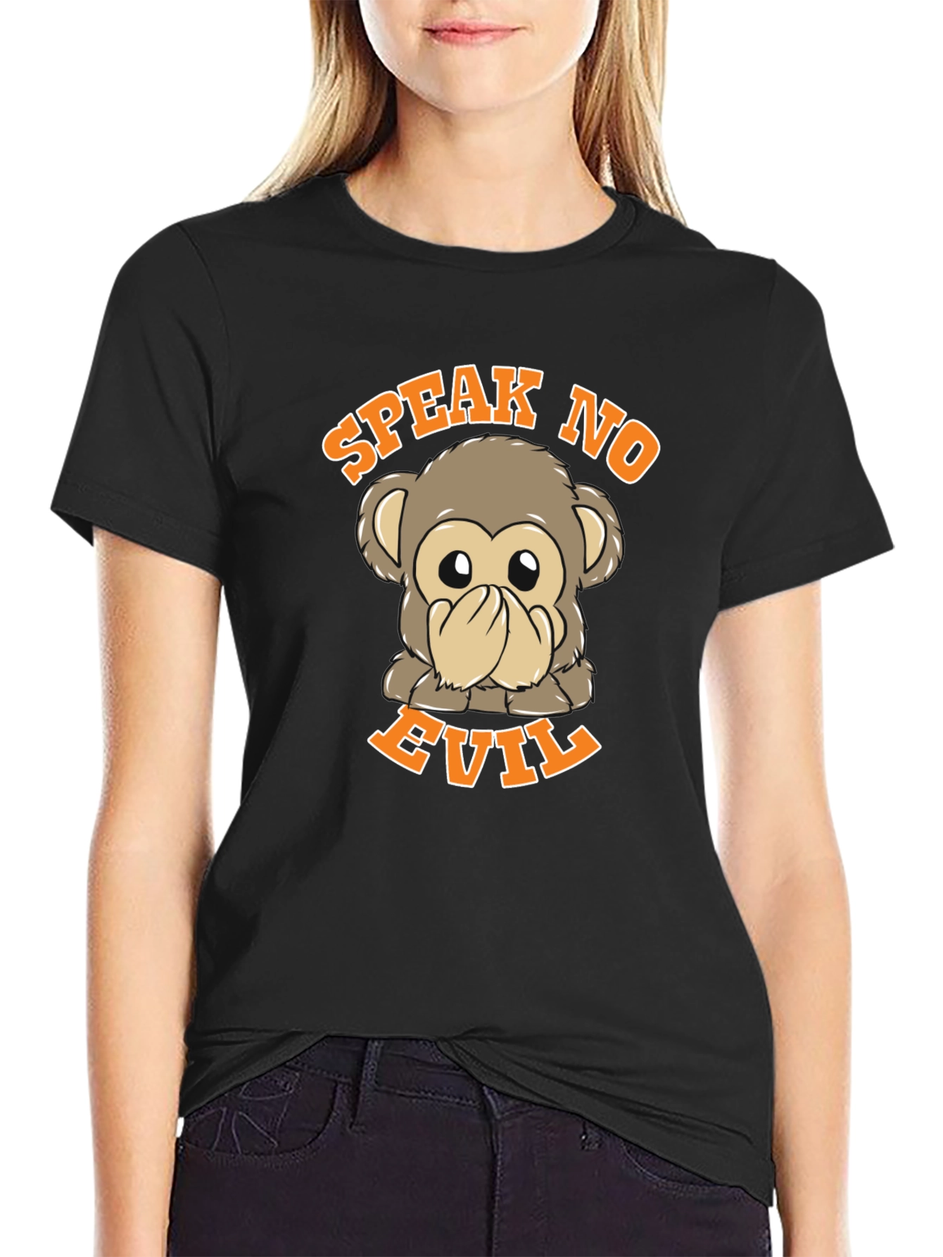 Speak No Evil Monkey Graphic T-Shirt