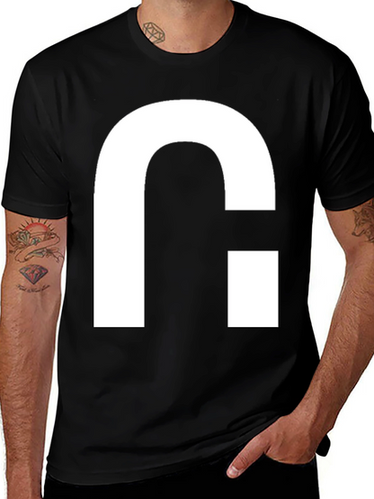 Modern Graphic Tee - Bold White Logo on Black